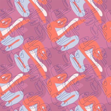 Seamless unusual abstract hand drawn vector pattern