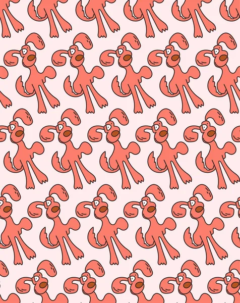 Seamless vector pattern with repeat pets