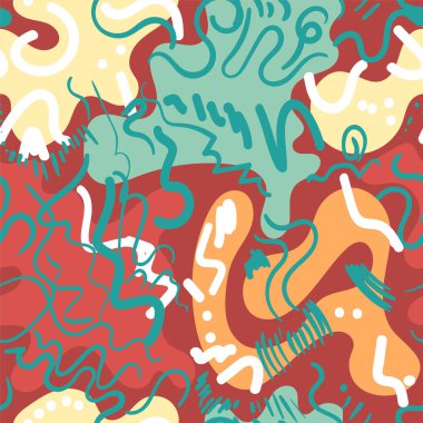 Seamless abstract unusual hand drawn psychedelic vector pattern
