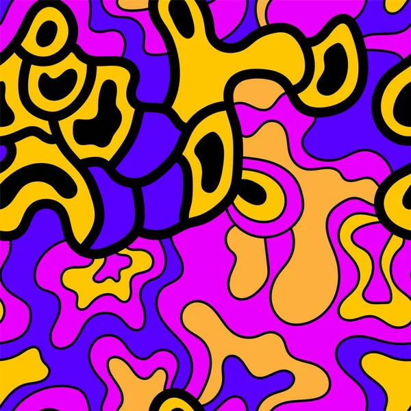 Seamless Abstract Psychedelic Artwork Wave Pattern — 图库矢量图片