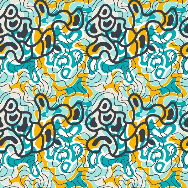 Seamless Abstract Psychedelic Artwork Wave Pattern —  Vetores de Stock