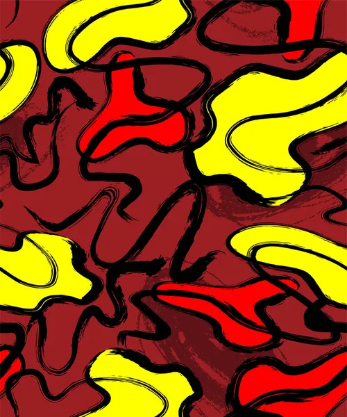 Obra Arte Única Abstracta Sin Costura Con Dibujo Mano Patrón — Vector de stock