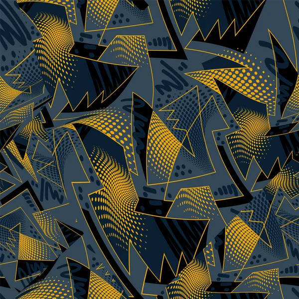 Modèle Urbain Abstrait Sans Couture Avec Des Éléments Géométriques Incurvés — Image vectorielle