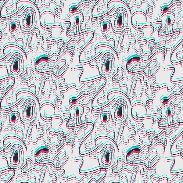 Patrón Abstracto Sin Costuras Con Adornos Línea Étnica Dibujados Mano — Vector de stock