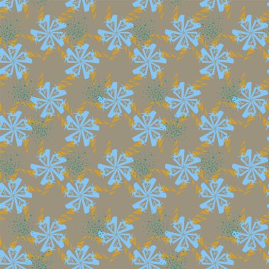 Soyut geometri çiçekleriyle kusursuz desen. Eşsiz bir süs.