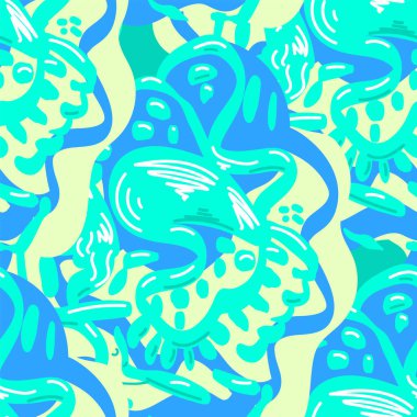 Giyim, giysi, tekstil veya doku için kusursuz soyut olağandışı vektör deseni