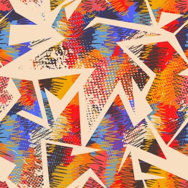 Kusursuz soyut şehir vektörü rengarenk desen