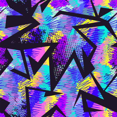 Kusursuz soyut şehir vektörü rengarenk desen