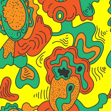 Elle çizilmiş kusursuz soyut psikedelik sanat eserleri