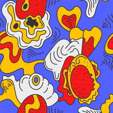 Elle çizilmiş kusursuz soyut psikedelik sanat eserleri