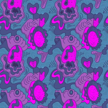 Elle çizilmiş kusursuz soyut psikedelik sanat eserleri