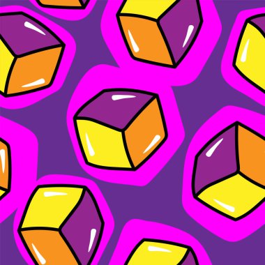 Kaotik elle kusursuz desen çizilmiş 3d küpleri