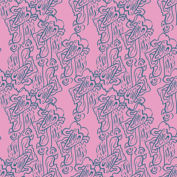 Безшовне Абстрактне Сюрреалістичне Мистецтво Намальованими Руками Незвичайними Лінійними Візерунками — стоковий вектор