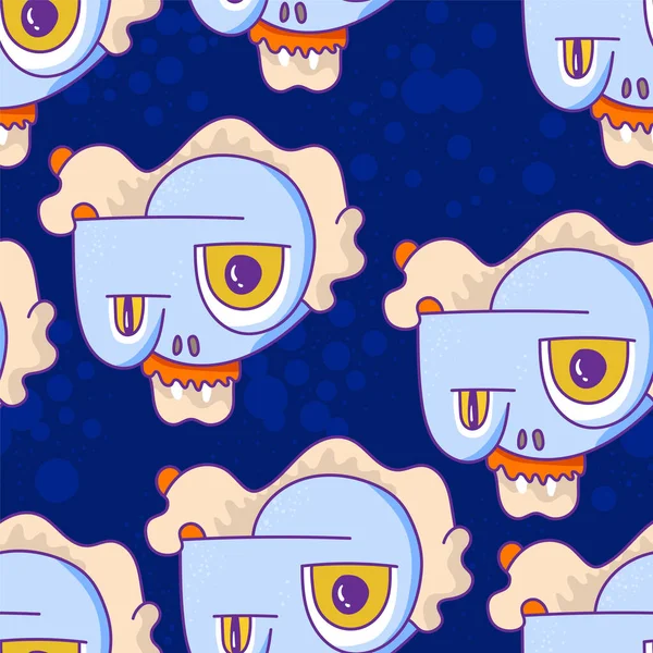Seamless Pattern Cute Unique Repeat Creatures — Wektor stockowy