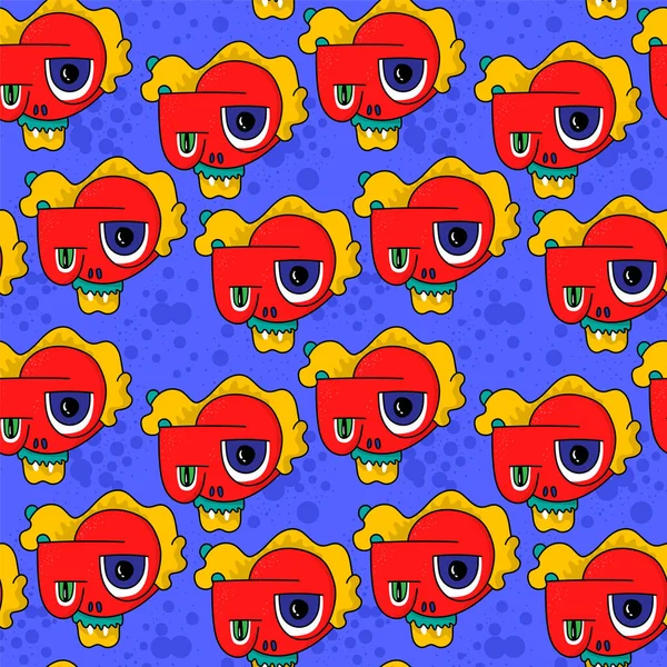 Seamless Pattern Cute Unique Repeat Creatures —  Vetores de Stock