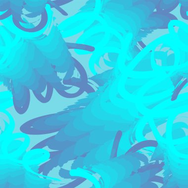 Seamless abstract pattern with chaotic curly gradient lines