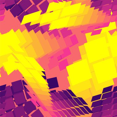 Karmaşık kareleri olan soyut ve renksiz geometri kalıpları