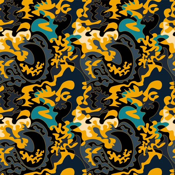 Seamless Decorative Artwork Unique Wave Pattern — ストックベクタ