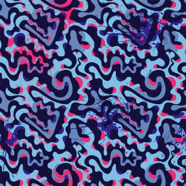 El çizimi dalga elementleri ile soyut, pürüzsüz etnik yapı  