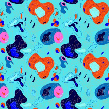 Dalga şekilleri ve dalga çizgileri olan soyut ve sıra dışı el çizimleri.