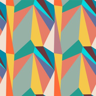Renkli geometri üçgeni elementleri ile çokgen dikişsiz desen
