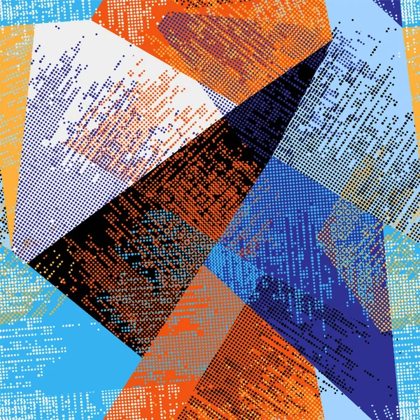 Patrón Colorido Abstracto Sin Costuras Con Elementos Geometría Curva — Vector de stock