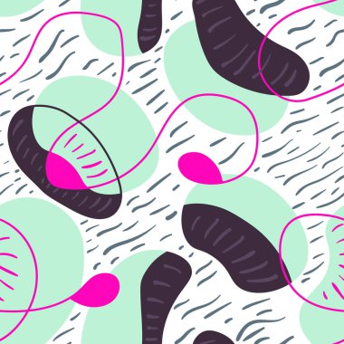 Sevimli renkli desenli kusursuz soyut vektör çizimi  