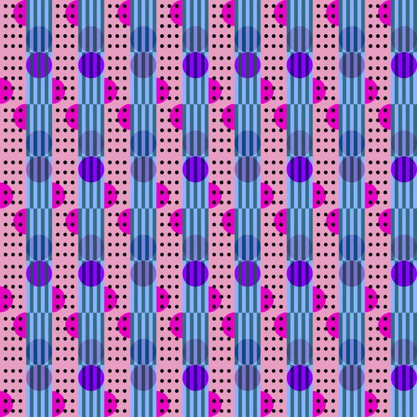 Nahtlose Vektorgrafik Mit Geometrischen Kreativen Mustern Kreisen Punkten Und Streifen — Stockvektor