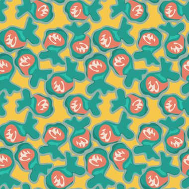 Garip şekilleri tekrarlayan kusursuz soyut benzersiz desenler.