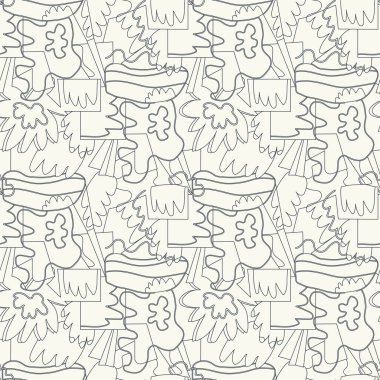 Renkli elementlerle kusursuz soyut dekoratif desen