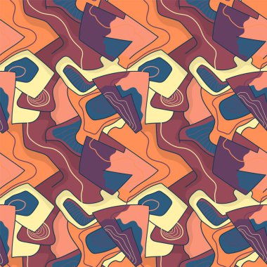 Kusursuz vektör soyut olağandışı sanat çalışması ve dalga yaratıcı desenler