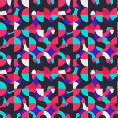 Dalga şekilleri ve daireleri olan kusursuz desen