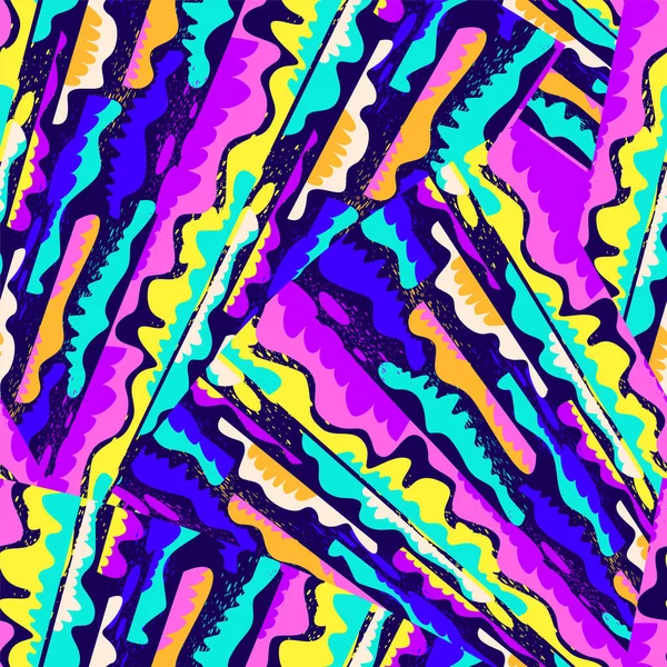 Seamless Vector Abstract Colorful Pattern Wave Geometry Elements — стоковый вектор