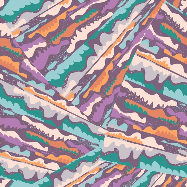 Seamless Vector Abstract Colorful Pattern Wave Geometry Elements — 스톡 벡터