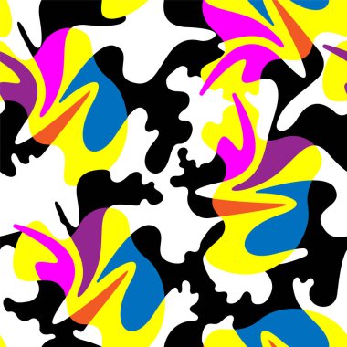 Unusual seamless abstract artwork with hand drawn unique patterns