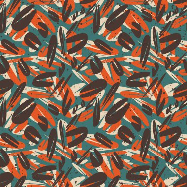 Seamless vector pattern with hand drawn absctract chaotic shapes