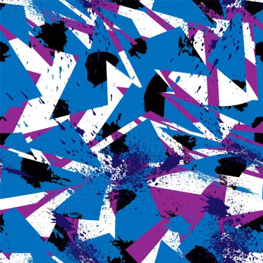 Grunge noktaları ve eğri elementlerle soyut kentsel vektör deseni