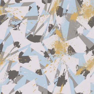 Grunge noktaları ve eğri elementlerle soyut kentsel vektör deseni