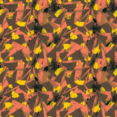 Grunge noktaları ve eğri elementlerle soyut kentsel vektör deseni