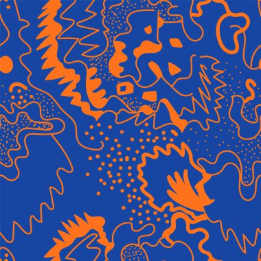 Boho tarzında kusursuz soyut el çizimi deseni