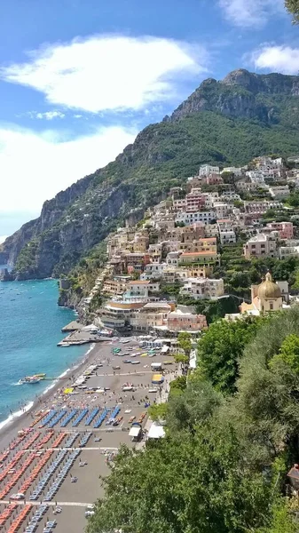 Positano Italien Turistort Vid Amalfikusten Destination För Turister Från Hela — Stockfoto
