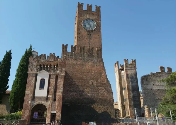 Villafranca Verona Augusztus 2020 Középkori Kastély Épült 1199 Többször Elpusztult — Stock Fotó