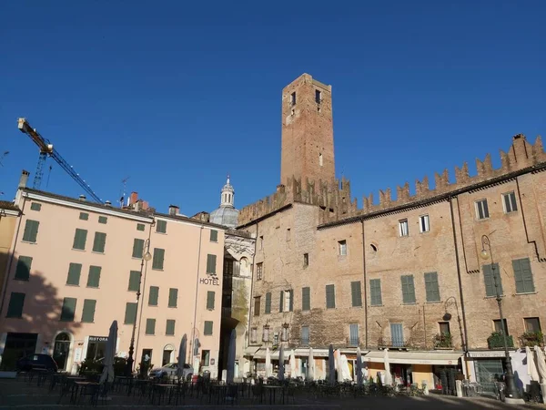 Piazza Sordello Talya Nın Kuzeyindeki Mantua Şehrinin Tarihi Merkezindeki Ana — Stok fotoğraf