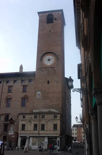 Věž Hodin Historickém Centru Města Mantua Lombardie Itálie — Stock fotografie