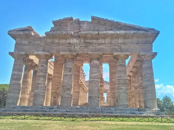 Templo Netuno Paestum Antiga Cidade Grega Então Romana Sul Itália — Fotografia de Stock