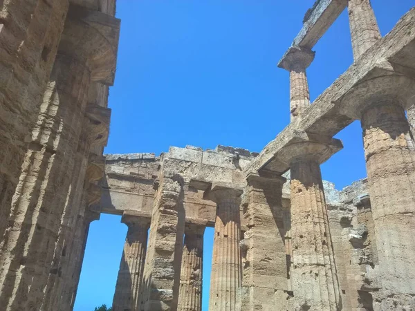Templo Netuno Paestum Antiga Cidade Grega Então Romana Sul Itália — Fotografia de Stock
