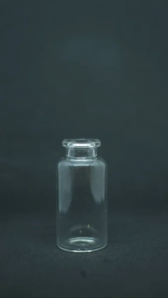 Empty Glass Vial Dark Background — Stock Photo, Image