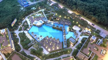 Pluit 'te bir apartmanın balkonundan manzara, Jakarta' nın adı 