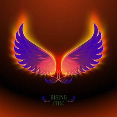 parlak parlayan yangın melek kanatları vektör çizim