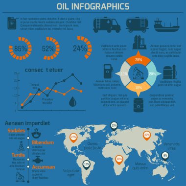 iş infochart diyagram düzeni rapor sunu tasarımı vektör çizim oranı, dünya petrol üretimi dağıtımı ve petrol çıkarma